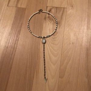 Panacea Beaded Druzy Lariat Necklace